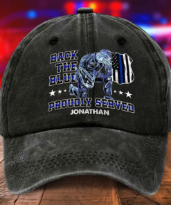 Personalized Police Distressed Washed Cotton Printed Hat MQNT5210505