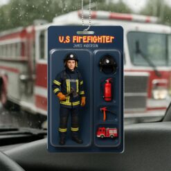 Custom Your Own Action Figure, Turn Your Photo into an Action Figure Firefighter Acrylic Car Ornament, Keychain QFTD5070511