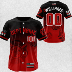 Custom Firefighter Baseball Jersey, Personalized Fire Dept Shirt with Name & Number, Firefighter Gift MQND5140504