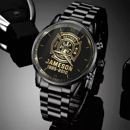 Engraved Firefighter Watch for Men – Custom Name & Rank Timepiece MQTZ5130502 - Image 3