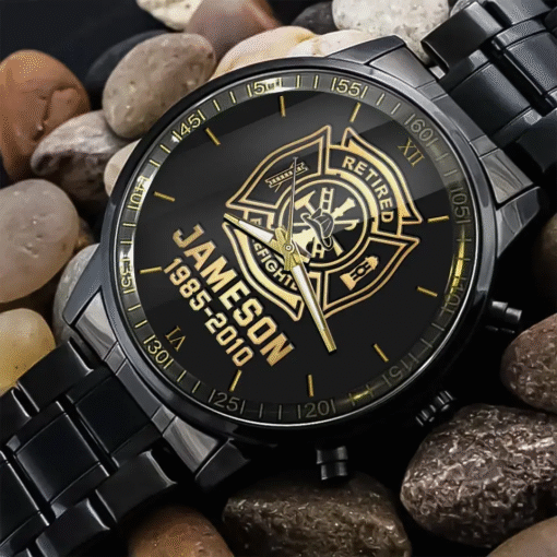 Engraved Firefighter Watch for Men – Custom Name & Rank Timepiece MQTZ5130502 - Image 2