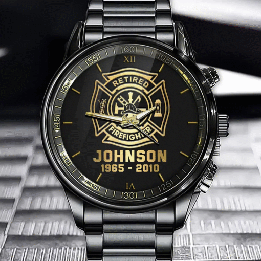 Engraved Firefighter Watch for Men – Custom Name & Rank Timepiece MQTZ5130502 - Image 4