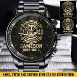 Engraved Firefighter Watch for Men – Custom Name & Rank Timepiece MQTZ5130502