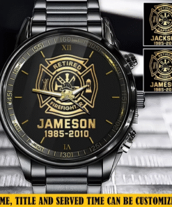 Engraved Firefighter Watch for Men – Custom Name & Rank Timepiece MQTZ5130502