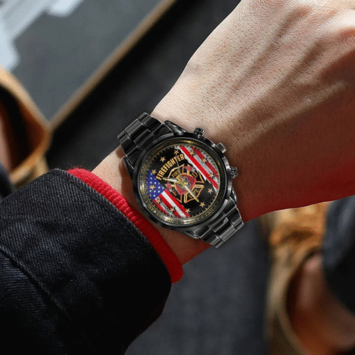 Custom Firefighter Watch – Personalized Engraved Name Gift for Fireman MQTZ5130504 - Image 2
