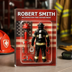 Firefighter Custom Figure Personalized Acrylic Block Plaque, Father's Day Gift for Dad, Gift for Husband MQTO5150501