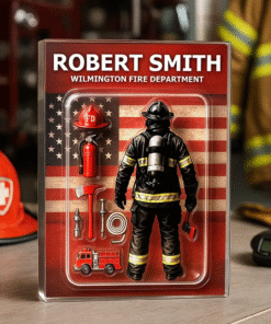 Firefighter Custom Figure Personalized Acrylic Block Plaque, Father's Day Gift for Dad, Gift for Husband MQTO5150501