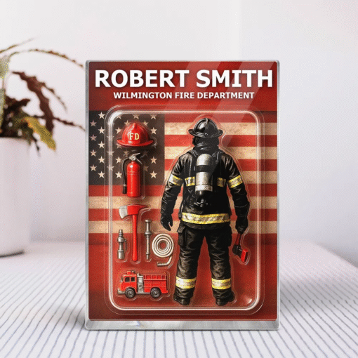 Firefighter Custom Figure Personalized Acrylic Block Plaque, Father's Day Gift for Dad, Gift for Husband MQTO5150501 - Image 5
