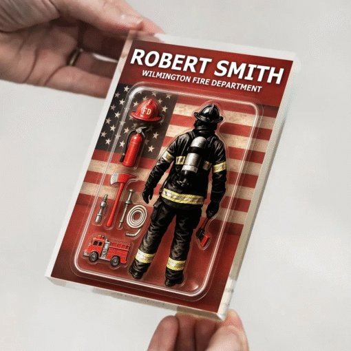Firefighter Custom Figure Personalized Acrylic Block Plaque, Father's Day Gift for Dad, Gift for Husband MQTO5150501 - Image 4