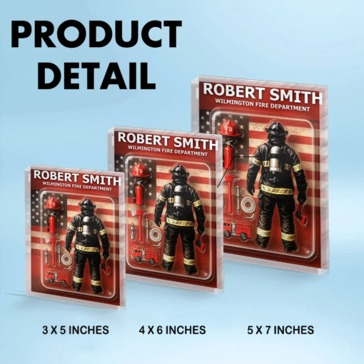 Firefighter Custom Figure Personalized Acrylic Block Plaque, Father's Day Gift for Dad, Gift for Husband MQTO5150501 - Image 9