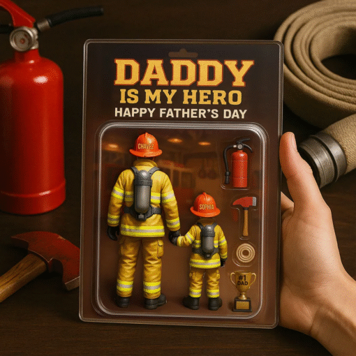 Firefighter Custom Figure Personalized Acrylic Block Plaque, Father's Day Gift for Dad, Gift for Husband MQTO5150502 - Image 2