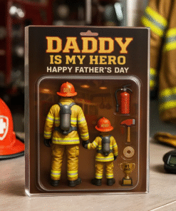 Firefighter Custom Figure Personalized Acrylic Block Plaque, Father's Day Gift for Dad, Gift for Husband MQTO5150502