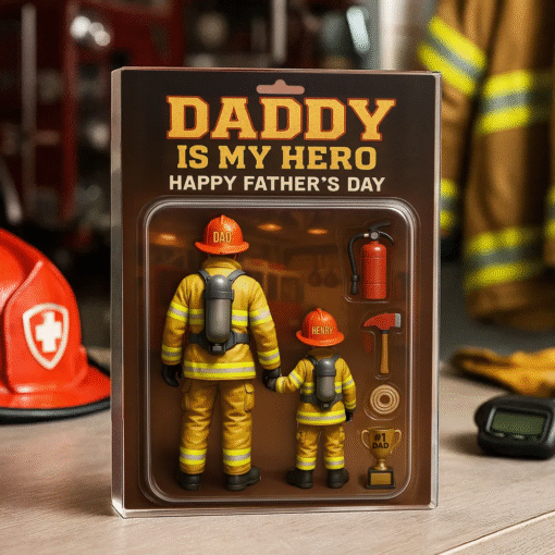 Firefighter Custom Figure Personalized Acrylic Block Plaque, Father's Day Gift for Dad, Gift for Husband MQTO5150502