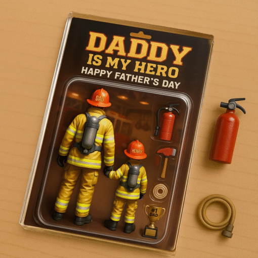 Firefighter Custom Figure Personalized Acrylic Block Plaque, Father's Day Gift for Dad, Gift for Husband MQTO5150502 - Image 3