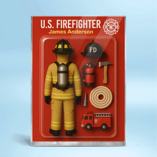 Firefighter Custom Figure Personalized Acrylic Block Plaque, Father's Day Gift for Dad, Gift for Husband MQTO5150503 - Image 6