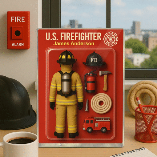 Firefighter Custom Figure Personalized Acrylic Block Plaque, Father's Day Gift for Dad, Gift for Husband MQTO5150503 - Image 4