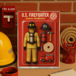 Firefighter Custom Figure Personalized Acrylic Block Plaque, Father's Day Gift for Dad, Gift for Husband MQTO5150503