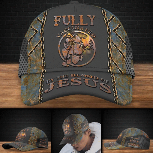 Personalized Firefighter Baseball Cap – Fully Vaccinated by the Blood of Jesus Cap for Christian Firefighters MQHH5210550 - Image 2