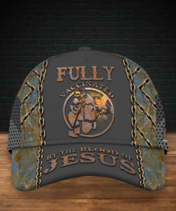 Personalized Firefighter Baseball Cap – Fully Vaccinated by the Blood of Jesus Cap for Christian Firefighters MQHH5210550