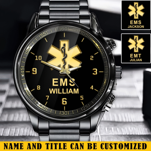 Personalized EMS Medical Logo Custom Name Watch Printed MQND5240550