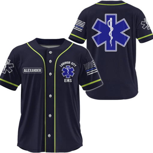 Custom EMS Baseball Jersey – Personalized EMT Shirt, First Responder Gift MQML5260550