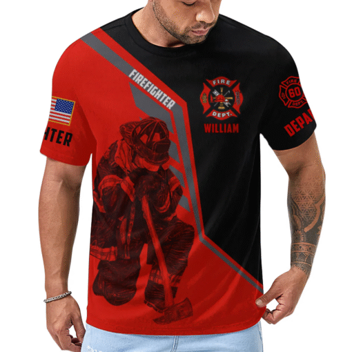 Personalized Firefighter Apparel – Red Line Valor Custom Shirts, Hoodies & Polo Gifts for Firemen MQND5290550 - Image 2