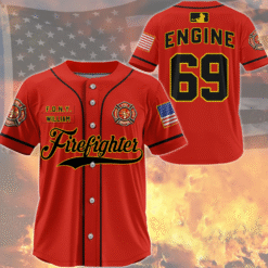 Custom Firefighter Baseball Jersey, Personalized Fire Dept Shirt with Name & Number, Firefighter Gift MQND5140503