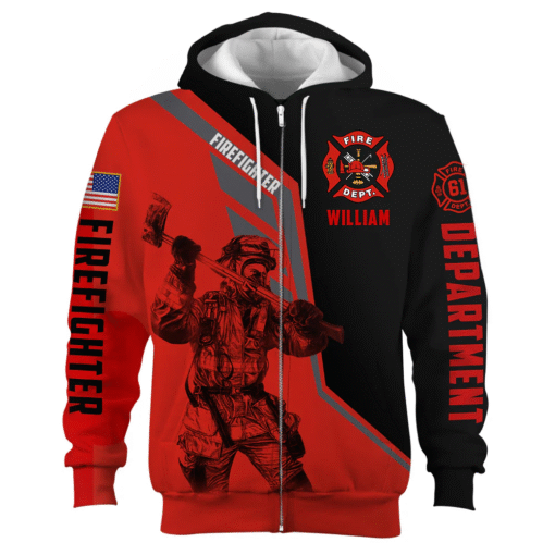 Personalized Firefighter Apparel – Red Line Valor Custom Shirts, Hoodies & Polo Gifts for Firemen MQND5290550 - Image 5