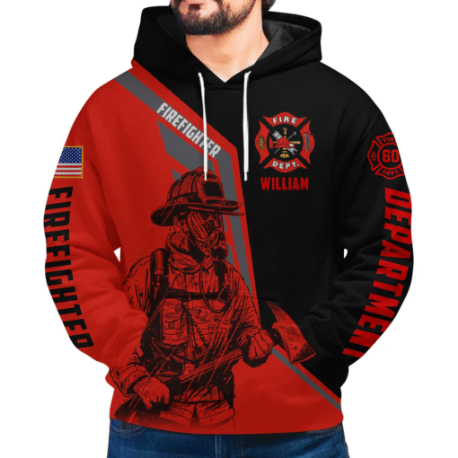 Personalized Firefighter Apparel – Red Line Valor Custom Shirts, Hoodies & Polo Gifts for Firemen MQND5290550 - Image 6