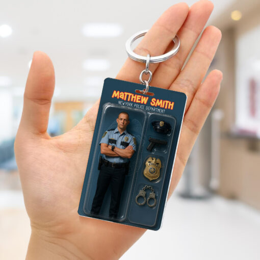 Custom Your Own Action Figure, Turn Your Photo into an Action Figure Police Acrylic Car Ornament, Keychain QFTD5070510 - Image 2