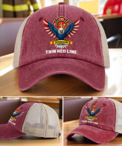 Personalized Retired Firefighter Demin Hat With Mesh QFTZ5130606