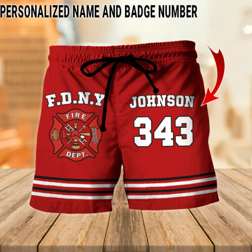 Personalized Firefighter Uniform Set, Custom Name Red MQTZ5040602 - Image 2