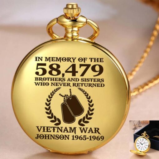 Personalized Vietnam Veteran Vintage Pocket Watch UKHM5250602 - Image 2