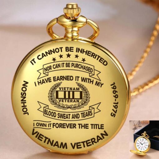 Personalized Vietnam Veteran Vintage Pocket Watch UKHM5250603 - Image 2