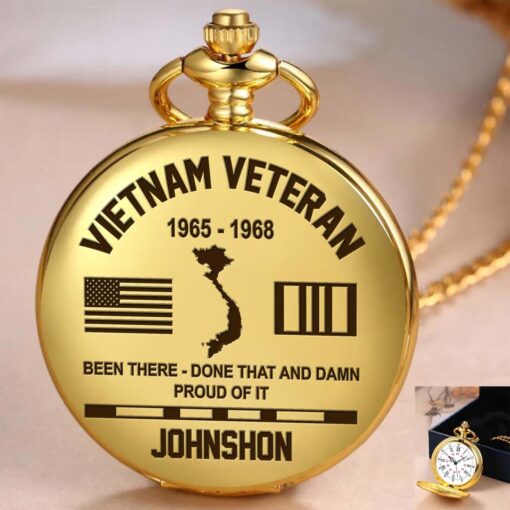 Personalized Vietnam Veteran Vintage Pocket Watch UKHM5250604 - Image 2