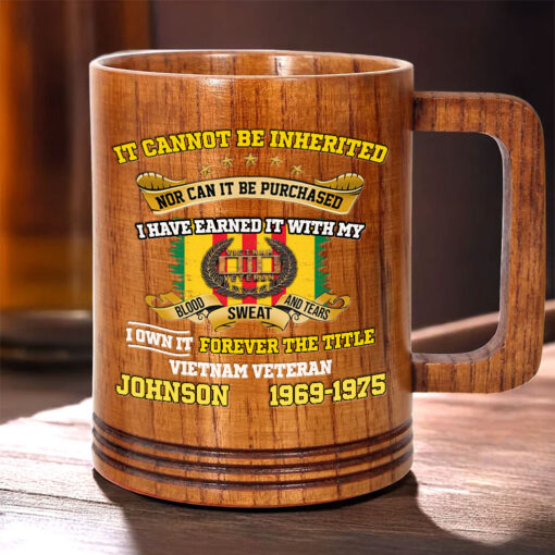 Personalized Vietnam Veteran Wooden Mug QFTD5040603