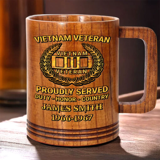 Personalized Vietnam Veteran Wooden Mug QFTD5040604