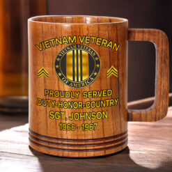 Personalized Vietnam Veteran Wooden Mug QFTD5040606