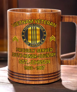 Personalized Vietnam Veteran Wooden Mug QFTD5040606