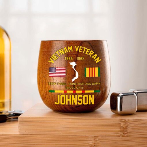 Personalized Vietnam Veteran Wooden Bourbon Whiskey Mug QFTD5060601 - Image 8