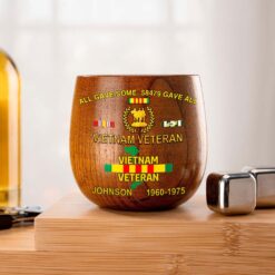 Personalized Vietnam Veteran Wooden Bourbon Whiskey Mug QFTD5060602