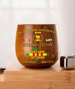 Personalized Vietnam Veteran Wooden Bourbon Whiskey Mug QFTD5060602