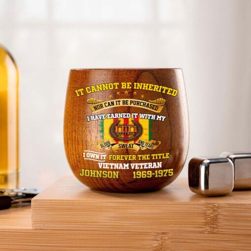 Personalized Vietnam Veteran Wooden Bourbon Whiskey Mug QFTD5060603 - Image 8