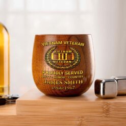 Personalized Vietnam Veteran Wooden Bourbon Whiskey Mug QFTD5060604