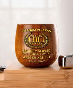 Personalized Vietnam Veteran Wooden Bourbon Whiskey Mug QFTD5060604