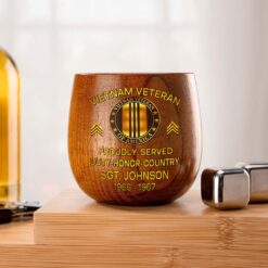 Personalized Vietnam Veteran Wooden Bourbon Whiskey Mug QFTD5060606
