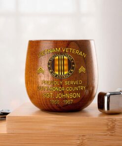 Personalized Vietnam Veteran Wooden Bourbon Whiskey Mug QFTD5060606