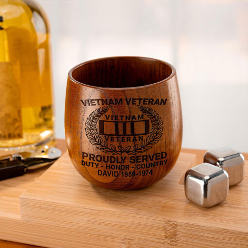 Personalized Vietnam Veteran Bourbon Whiskey Glass Mug QFPY5060604 - Image 3