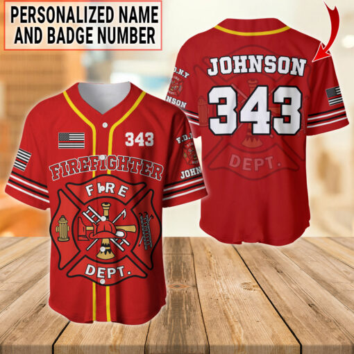 Personalized Firefighter Uniform Set, Custom Name Red MQTZ5040602 - Image 3