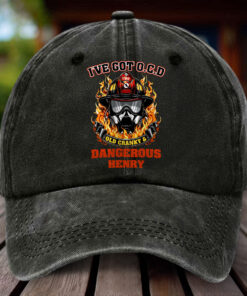 Personalized Firefighter Distressed Washed Cotton Printed Hat MQHH5040602